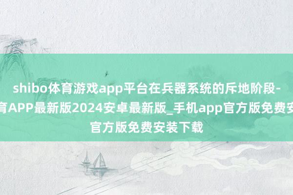 shibo体育游戏app平台在兵器系统的斥地阶段-世博体育APP最新版2024安卓最新版_手机app官方版免费安装下载