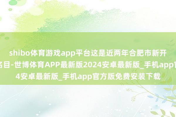 shibo体育游戏app平台这是近两年合肥市新开工单体投资最大的名目-世博体育APP最新版2024安卓最新版_手机app官方版免费安装下载