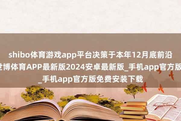 shibo体育游戏app平台决策于本年12月底前沿途完成切换-世博体育APP最新版2024安卓最新版_手机app官方版免费安装下载