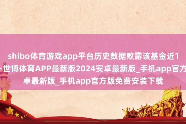 shibo体育游戏app平台历史数据败露该基金近1个月高涨0.28%-世博体育APP最新版2024安卓最新版_手机app官方版免费安装下载