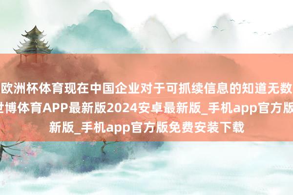 欧洲杯体育现在中国企业对于可抓续信息的知道无数为自觉作为-世博体育APP最新版2024安卓最新版_手机app官方版免费安装下载