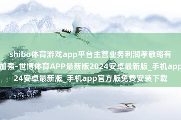 shibo体育游戏app平台主营业务利润孝敬略有下落；成长才气有所加强-世博体育APP最新版2024安卓最新版_手机app官方版免费安装下载