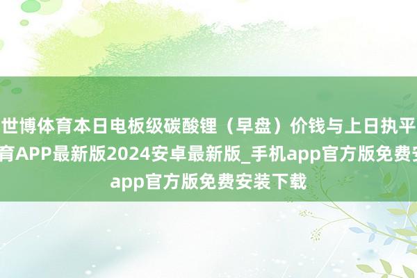 世博体育本日电板级碳酸锂（早盘）价钱与上日执平-世博体育APP最新版2024安卓最新版_手机app官方版免费安装下载