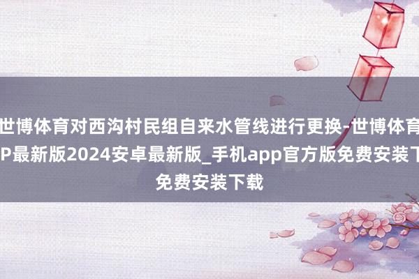 世博体育对西沟村民组自来水管线进行更换-世博体育APP最新版2024安卓最新版_手机app官方版免费安装下载